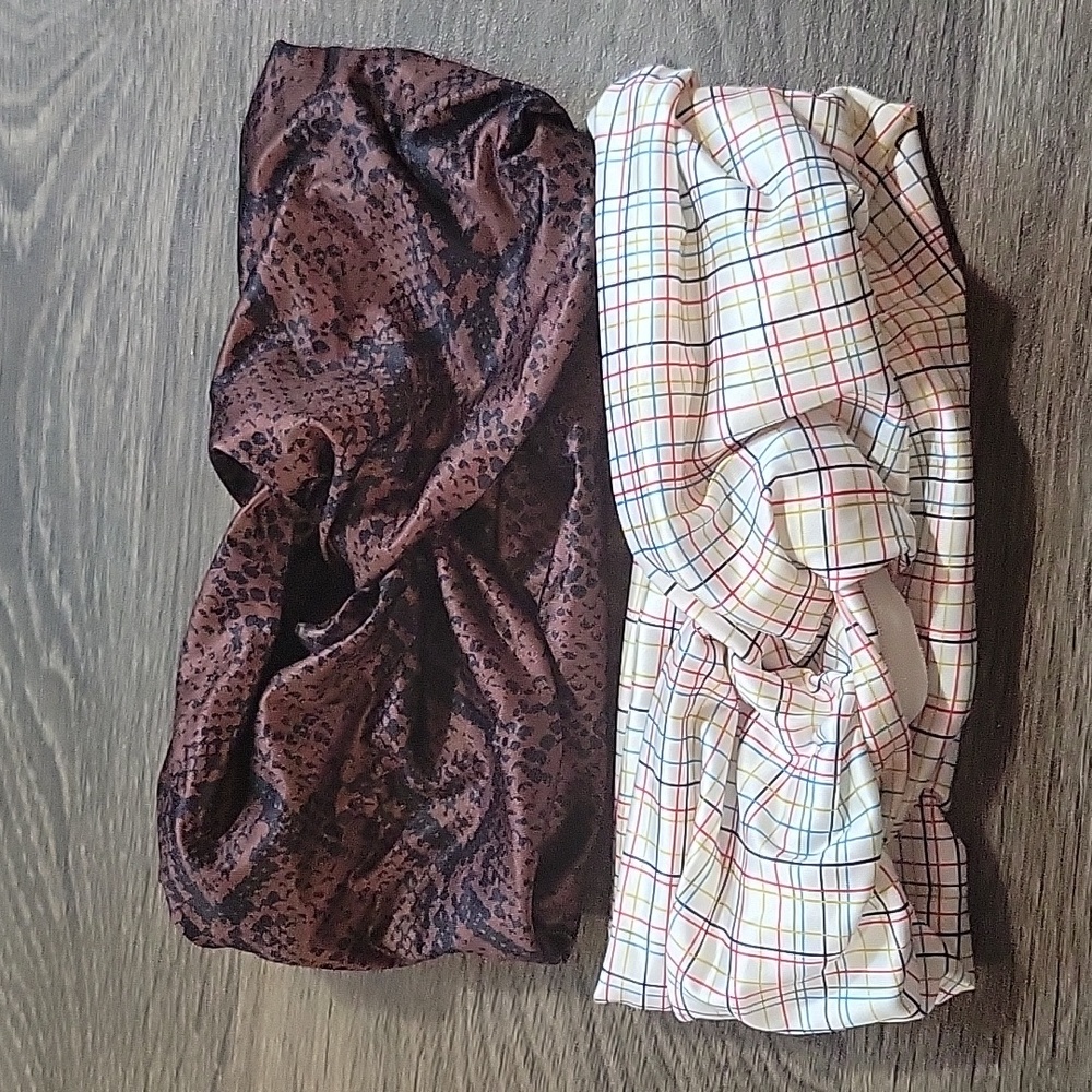 2 silk turban headbands
